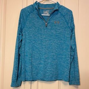 Junior's UnderArmour Heatgear Quarter Zip Loose-Fitted Long Sleeve Top | Size XL